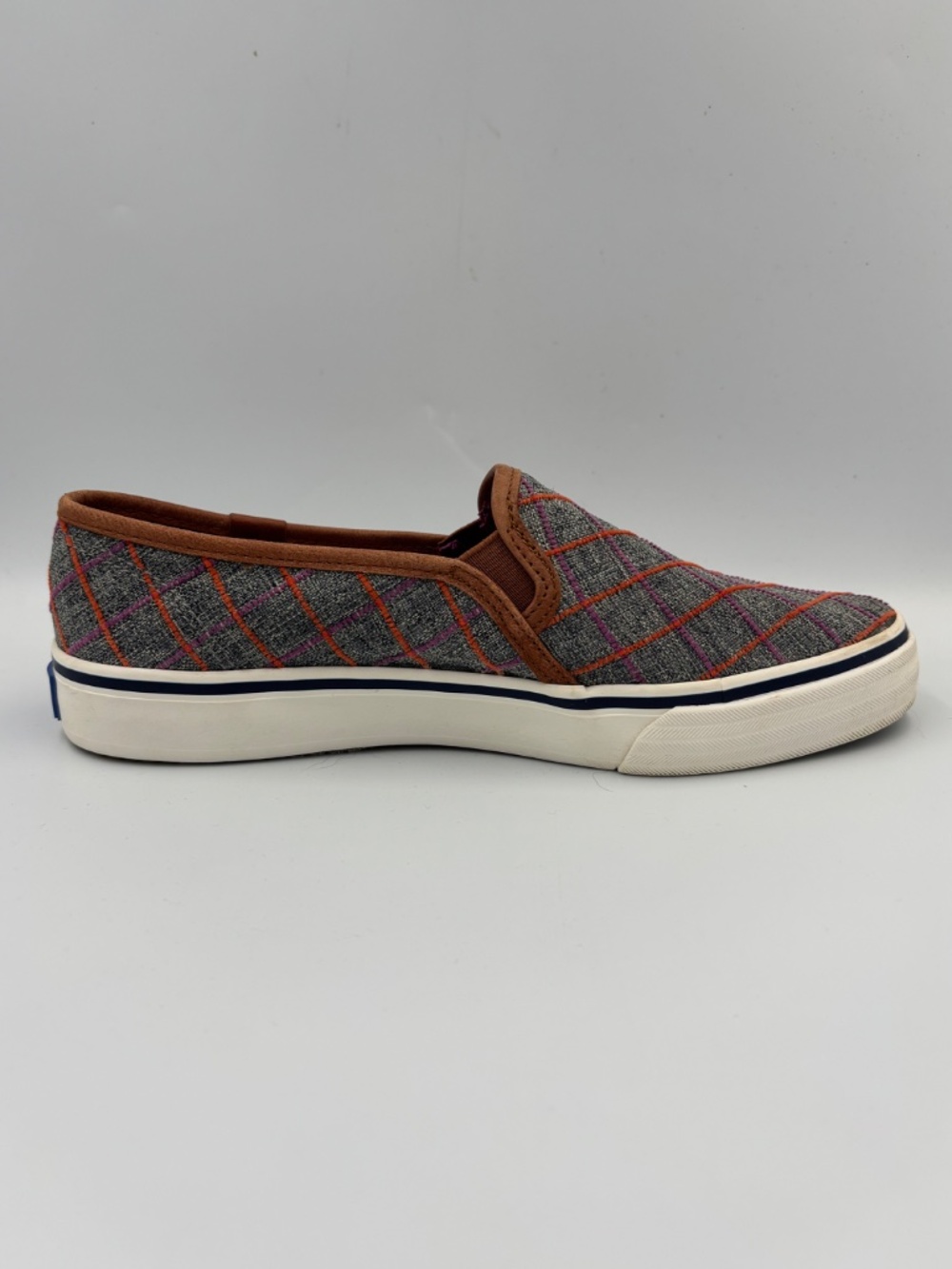 Keds Double Decker Windowpane Plaid Slip On Sneakers WF55720 size 7.5 - Picture 9 of 14